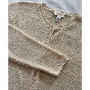 Talbots Women's Cream Open Knit 
Cardigan Sweater Pointelle Medium NWT Grandma